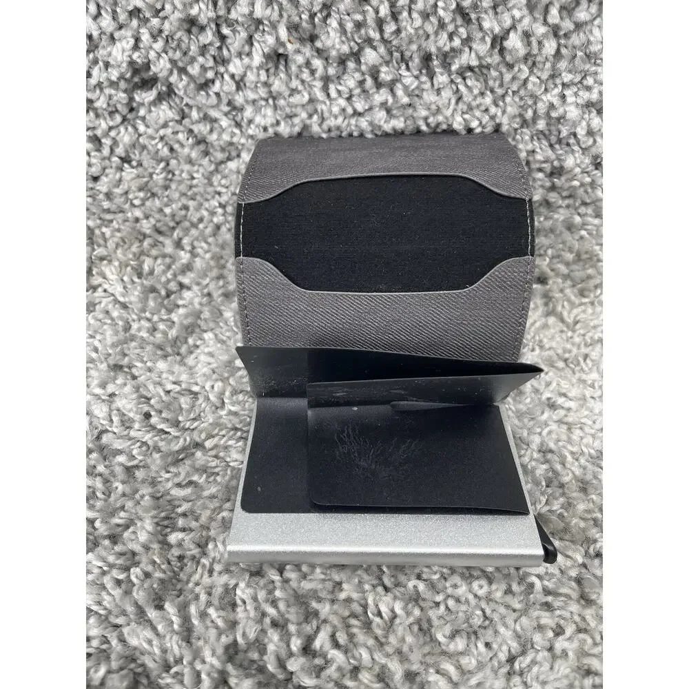 Dark Grey Trifold Leather Wallet Men’s Accessory